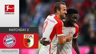 Two Goals by Kane Secure Win  FC Bayern  Augsburg 31  Highlights  Matchday 2 – Bundesliga [upl. by Elinad]