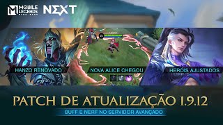 Destaques da Atualização 1912  Servidor Avançado  Mobile Legends Bang Bang [upl. by Lyman]