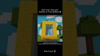 AETHER Dimension In Minecraft Free Edition 😱 minecraft subscribe minecrafthumor minecraftmemes [upl. by Shaffer583]