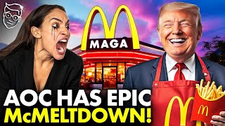 AOC Has SCREAMING Unhinged MELTDOWN At McDonalds For Letting Trump Work The Fries  SALTY Lib Panic🍟 [upl. by Ekle]