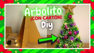 DIY Pinito Navideño con Cartón  como hacer un arbolito Navideño fácil  adornos Navideños [upl. by Cecil]