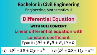 Linear differential equation with constant coefficient  Engineering Mathematics II  2 [upl. by Peirce]