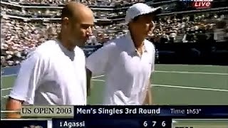 Andre Agassi vs Yevgeny Kafelnikov 2003 US Open R3 Highlights [upl. by Parette]