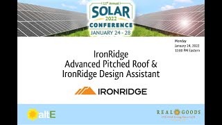 IronRidge Advanced Pitched Roof amp IronRidge Design Assistant  Monday 12422 [upl. by Semele]