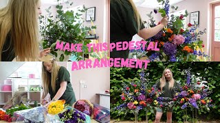 How To Make A Traditional Bright Pedestal Arrangement  Wedding flowers  funeral flowers [upl. by Ecaroh]