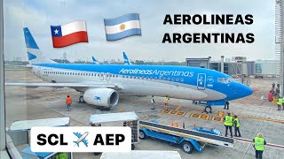 Aerolíneas Argentinas AR1281  🇨🇱 Santiago SCL  Buenos Aires AEP 🇦🇷  Boeing 737  Economy [upl. by Cartwell]