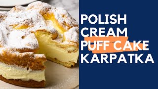 Karpatka  How to make Polish cream puff cake [upl. by Ennaid]