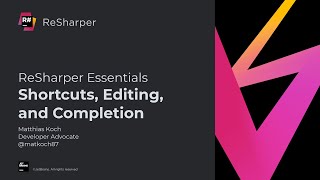 Shortcuts Editing Completion  ReSharper Essentials [upl. by Airres]