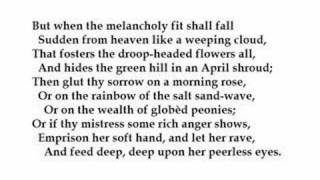 Ode on Melancholy by John Keats read by Tom OBedlam [upl. by Adas]