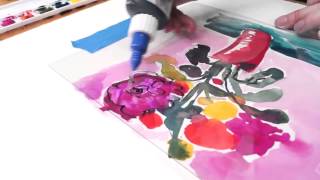 Monoprinting with QoR Watercolors [upl. by Inohs847]