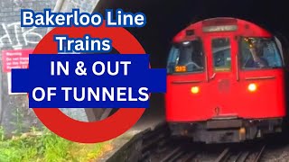 1972 stock Bakerloo line train going in and out of the Kensal Green station tunnel [upl. by Veda]