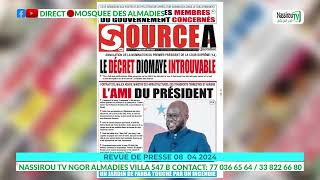 REVUE DE PRESSE 08 04 2024 [upl. by Dwight]