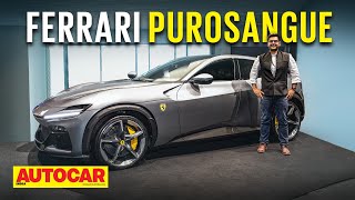 2023 Ferrari Purosangue  The Indiafriendly V12 Ferrari  First Look  Autocar India [upl. by Atoel950]