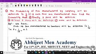 Binomial Distribution  Probability  Engineering Mathematics  Lecture 1  Abhijeet Sir [upl. by Ard]