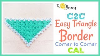 Easy Crochet Border for C2C Triangle Corner to Corner [upl. by Anrim882]