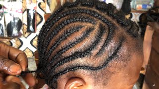 CORNROWS ON SHORT 4C NATURAL HAIR [upl. by Keane731]