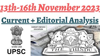 13141516th November 2023 The Hindu Editorial AnalysisDaily General Awareness by Harshit Dwivedi [upl. by Arbmat]