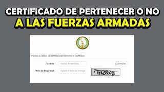 Certificado de haber Pertenecido o NO a las Fuerzas Armadas [upl. by Nawoj]