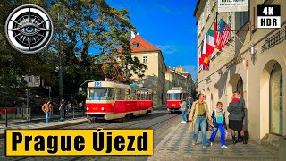 Prague Autumn Walking Tour of Újezd Street at Lesser Town 🇨🇿 Czech Republic 4K HDR ASMR [upl. by Arutnev186]