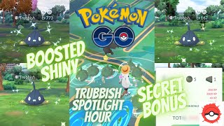 SHINY BOOSTED SPAWNS✨ Pokemon Go Trubbish Spotlight Hour [upl. by Learrsi]