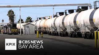 Hazmat team inspects rail car near Pittsburg plant for chlorine leak [upl. by Adniram]