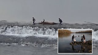 Migrants wade through Evros River from Turkey to get to Greece [upl. by Ardnwahsal]