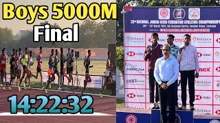 22ND NATIONAL JRU20 FEDERATION ATHLETICS CHAMPIONSHIPS 2024  LUCKNOW UP❗ Boys 5000M Final 🥇 [upl. by Eidnalem]