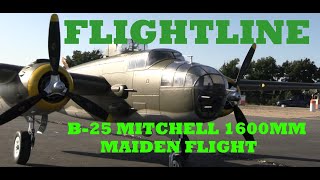 FLIGHTLINE B25 Mitchell Maiden Flightaviation airplane rc airforce fighter f fight [upl. by Arvad]