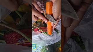 Peeling carrots to make a delicious dish wortel carrot vegetables vegetableshorts food cooking [upl. by Nwahsd304]