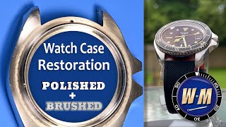 Watch Case Restoration How to Combine Polished  Brushed Surfaces  1970s Heuer Dive Watch [upl. by Kudva]