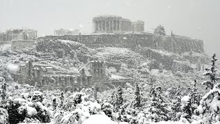 Schnee auf der Akropolis  Winterzauber in Athen  AFP [upl. by Oiramat]