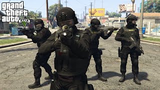 SWAT TEAM Cleans Up Grove Street Gangs in GTA 5 [upl. by Leuqer667]