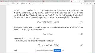 KOLMOGOROV TWO SAMPLE PROBLEM [upl. by Strohl]