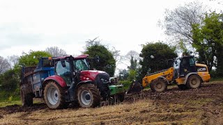 SPREADING NEARLY 500 TON OF DUNG IN ONE DAY Case Maxxum 150  Bunning Spreader  JCB Tm320 [upl. by Yentruok74]