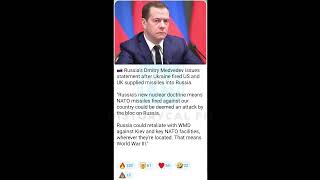 🇷🇺 Russias Dmitry Medvedev issues statement after russia ukraine usa news shorts shortvideo [upl. by Campos]