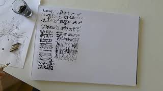 Ink drawing  Calligraphy meditation  Writing an asemic book [upl. by Magnolia]