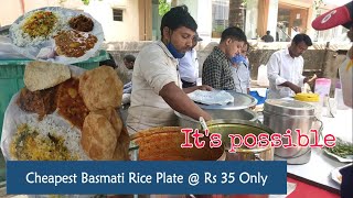 Mumbais Cheapest Rice Plate  Rs 35 only Indian Street Food Basmati Rice [upl. by Eelsel809]