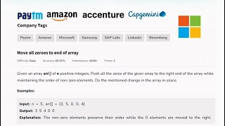 LeetCode 283 Move Zeroes to End  Most important interview question  DSA [upl. by Richy351]