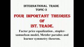 3  four important theories of international trade [upl. by Alimaj500]