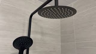 Eliseo Ricci Noir Curve Plus Thermostatic Rain Shower  Black 19768 [upl. by Janos]