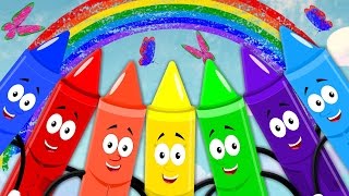 rainbow crayons color song  nursery rhyme  preschool [upl. by Rehpotsrik]