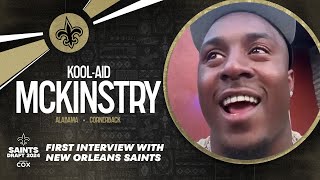 2024 NFL Draft KoolAid McKinstrys first interview with New Orleans Saints [upl. by Jamesy]