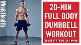 20Minute Full Body Workout Dumbbell Only  Men’s Health UK [upl. by Nosirrag]