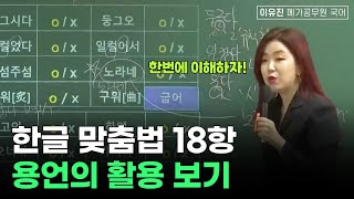 용언의 활용 한글맞춤법 18항│이유진 국어 메가공무원 [upl. by Droflim]