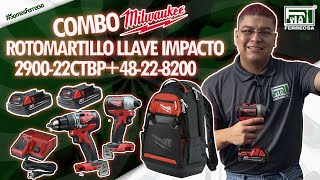 SÚPER COMBO MILWAUKEE ROTOMARTILLO LLAVE IMPACTO 290022CT  48228200 MOCHILA [upl. by Cilka125]