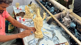 How its made gold amp silver plated god idols Manufacturing prosses of 24 carat gold plated items [upl. by Presley]