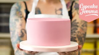 Masterclass How to Cover a Cake with SugarpasteFondant  Cupcake Jemma [upl. by Saraann395]