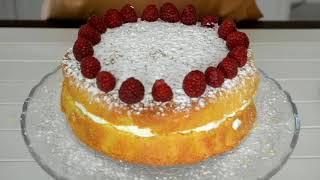 TORTA PARADISO fragole e lamponi  fresca e veloce [upl. by Terrene]