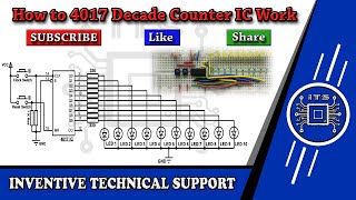 How to 4017 Decade Counter IC Work by INVENTIVE TECHNICAL SUPPORT [upl. by Omsoc]