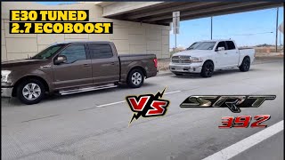 FattHemi SRT RAM vs E30 TUNED 27 Ecoboost full mod list in description [upl. by Nanaj498]